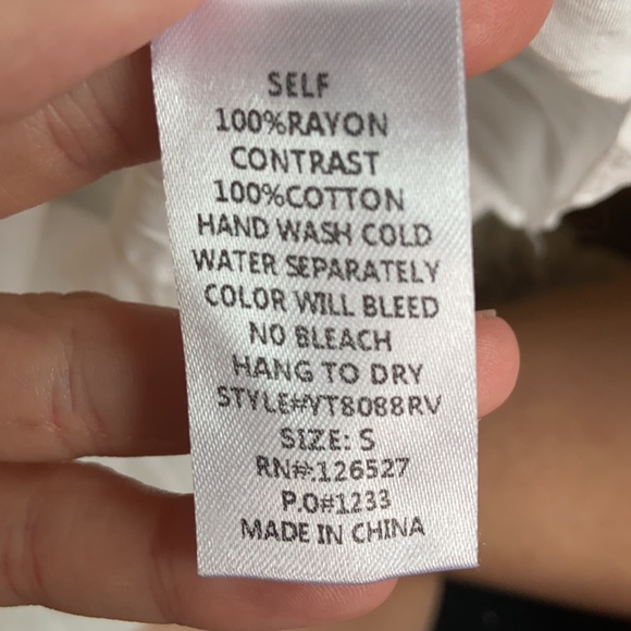 White baby doll crop top with eyelet lace top - Picture 4 of 4